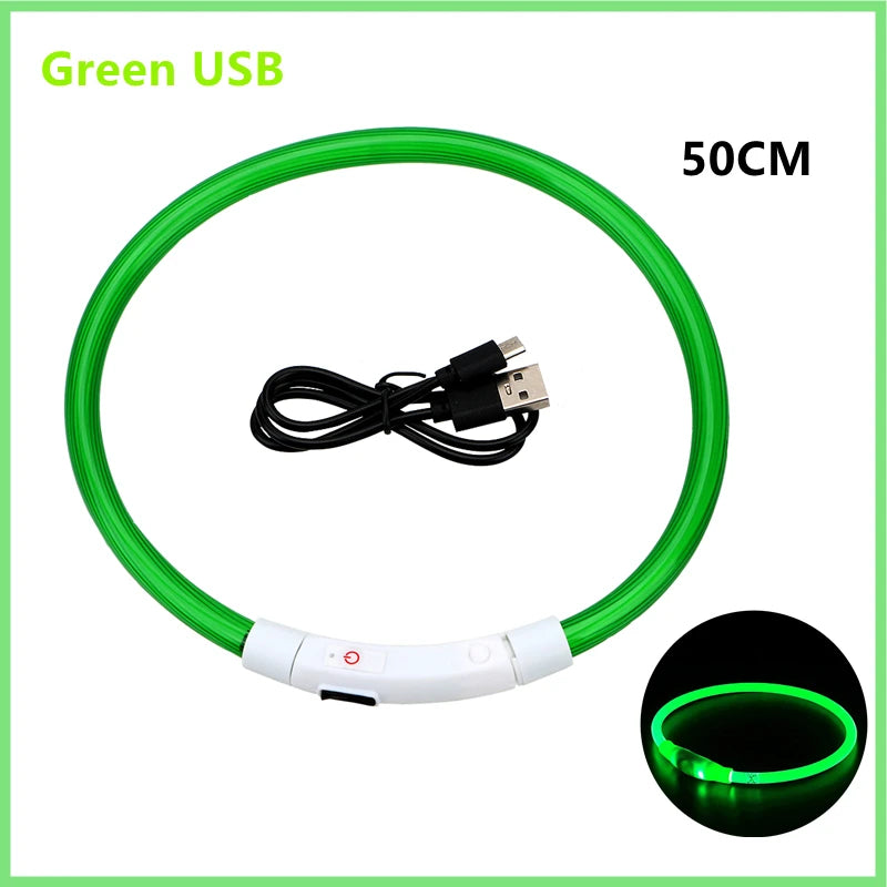 GlowPaw™ LED Pet Collar – USB Rechargeable, Adjustable & Waterproof Night Safety Light for Dogs and Cats