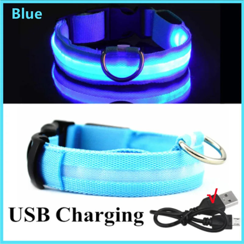 GlowPaw™ LED Pet Collar – USB Rechargeable, Adjustable & Waterproof Night Safety Light for Dogs and Cats