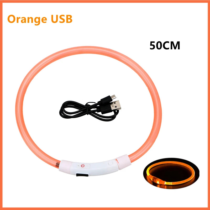 GlowPaw™ LED Pet Collar – USB Rechargeable, Adjustable & Waterproof Night Safety Light for Dogs and Cats