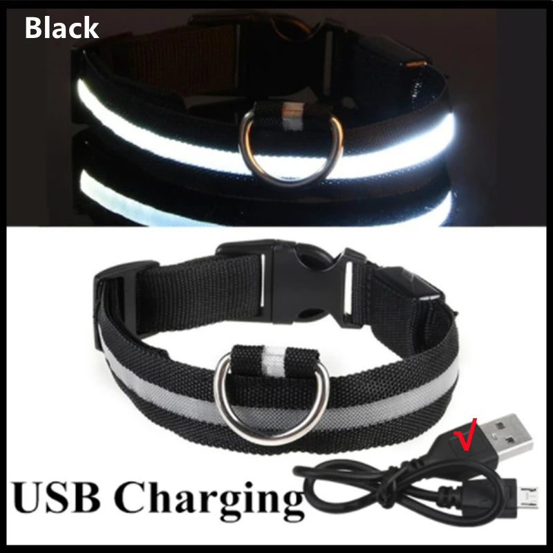 GlowPaw™ LED Pet Collar – USB Rechargeable, Adjustable & Waterproof Night Safety Light for Dogs and Cats