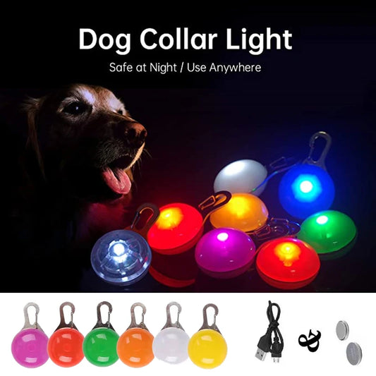 GlowPaw™ LED Pet Tag – USB Rechargeable Light for Dogs & Cats | Night Safety Collar Pendant with Flash & Steady Modes