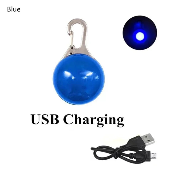 GlowPaw™ LED Pet Tag – USB Rechargeable Light for Dogs & Cats | Night Safety Collar Pendant with Flash & Steady Modes
