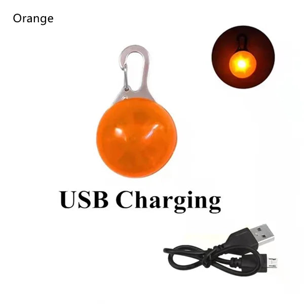 GlowPaw™ LED Pet Tag – USB Rechargeable Light for Dogs & Cats | Night Safety Collar Pendant with Flash & Steady Modes