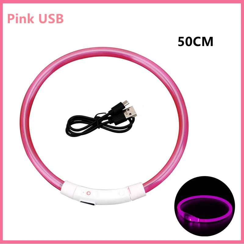 GlowPaw™ LED Pet Collar – USB Rechargeable, Adjustable & Waterproof Night Safety Light for Dogs and Cats