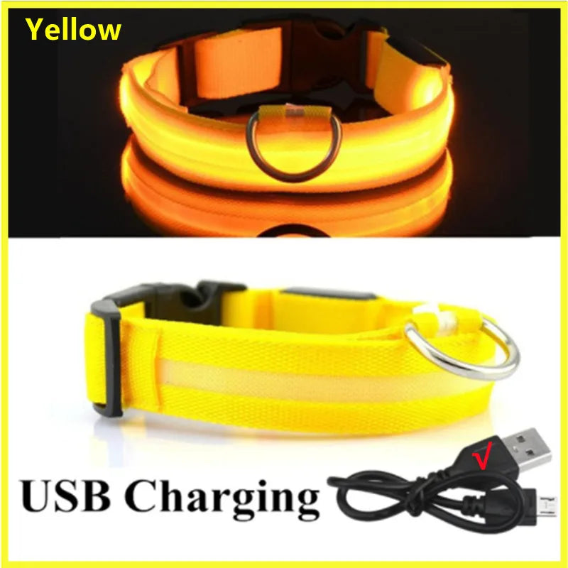 GlowPaw™ LED Pet Collar – USB Rechargeable, Adjustable & Waterproof Night Safety Light for Dogs and Cats