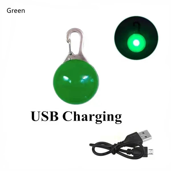 GlowPaw™ LED Pet Tag – USB Rechargeable Light for Dogs & Cats | Night Safety Collar Pendant with Flash & Steady Modes