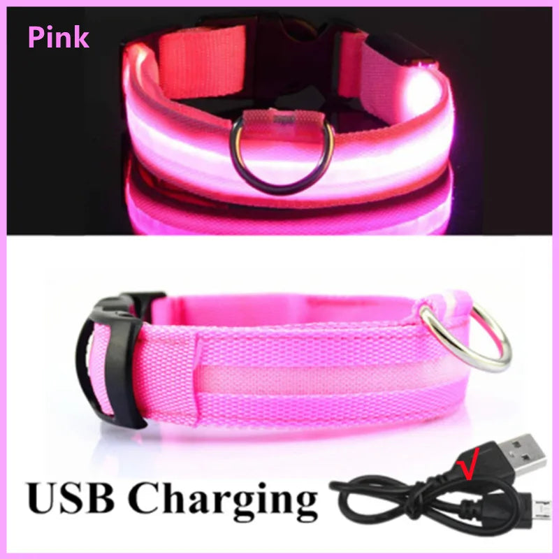 GlowPaw™ LED Pet Collar – USB Rechargeable, Adjustable & Waterproof Night Safety Light for Dogs and Cats