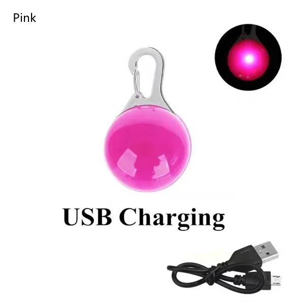GlowPaw™ LED Pet Tag – USB Rechargeable Light for Dogs & Cats | Night Safety Collar Pendant with Flash & Steady Modes