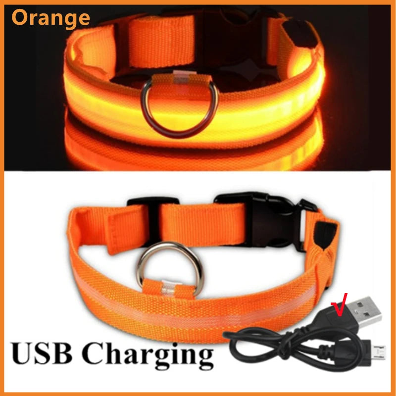 GlowPaw™ LED Pet Collar – USB Rechargeable, Adjustable & Waterproof Night Safety Light for Dogs and Cats