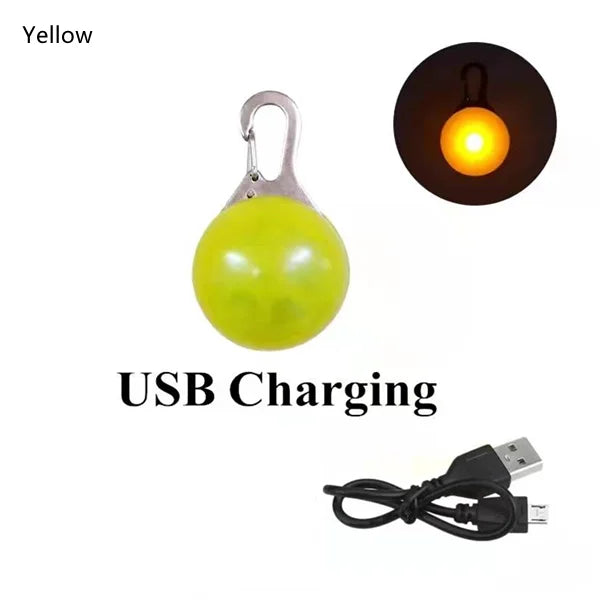 GlowPaw™ LED Pet Tag – USB Rechargeable Light for Dogs & Cats | Night Safety Collar Pendant with Flash & Steady Modes