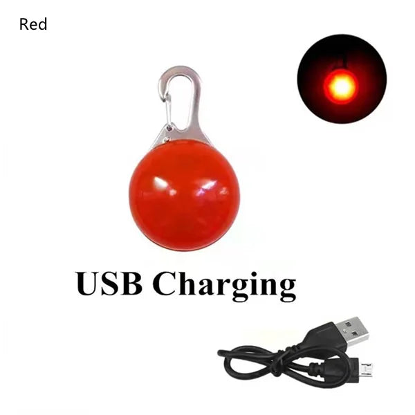 GlowPaw™ LED Pet Tag – USB Rechargeable Light for Dogs & Cats | Night Safety Collar Pendant with Flash & Steady Modes